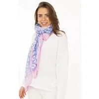 Zwillingsherz Schal "Leo Dreams", Leomuster und Schriftzug, transparenter Look