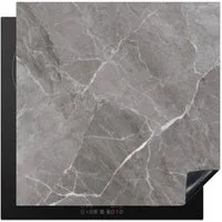 MuchoWow Herd-Abdeckplatte Marmor - Grau, Vinyl, (1 tlg), Cerankochfeld Abdeckung, Herd Abdeckplatten Vinyl, 58x59 cm