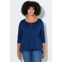 Angel of Style T-Shirt T-Shirt A-Linie Henley Knopfleiste 3/4-Ärmel