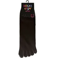 Socks 4 Fun Basicsocken 4 Paar Zehensocken fünf Zehen Zehenstrümpfe 5 Toe Baumwolle Wollsocken in der Farbe weiß kochfest