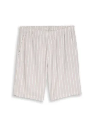 Denim Tom Tailor - TTRELAXED Shorts mit Leinenanteil muted grey stripe - Gr. - L