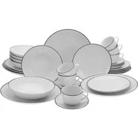OTTO home Geschirr-Set Mareen (30-tlg), 6 Personen, Porzellan, Moderne Optik, Zeitloses Design, Trendige Form