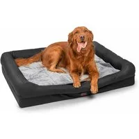 RAIKOU Hundematte Hundebett mit Abnehmbarem Kissen, Schlafplatz Hundesofa Tierbedarf, 100% Polyester, gepolstertes waschbares, mit Hundekissen