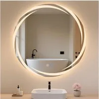 Nettlife Wandspiegel LED spiegel mit Beleuchtung Rund 50/60/70/80cm Badspiegel, zimmerspiegel mit Touch Schalter und Entfogger Funktion
