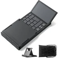 Inateck Faltbare Mini Tastatur, AI-Funktion mit Touchpad,3 Bluetooth-Kanälen Wireless-Tastatur (kompatibel mit iPadOS Android, Windows)