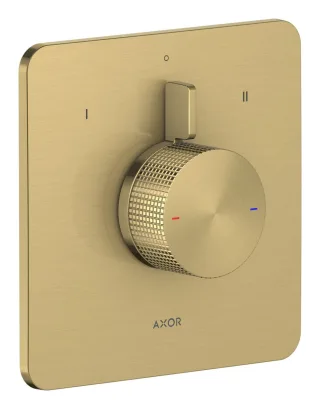 Hansgrohe Brausemischer Unterputz AXOR Citterio C 2 Verbraucher Cubic cut brushed brass, 49451950 49451950