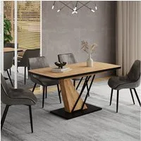 Vicco Esstisch Fenaro, Schwarz/Eiche/Eiche, 120 x 80 cm ausziehbar (1-St)