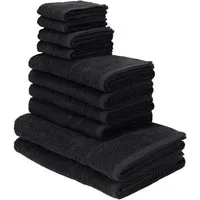 OTTO home Handtuch Set Inga, Duschtücher, Handtücher, Gästetücher, Seiftücher, Walkfrottier (10-St), Handtücher mit feiner Bordüre, 100% Baumwolle, einfarbig, weich