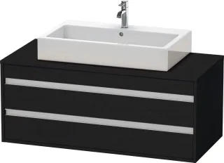 Duravit Ketho Konsolenwaschtischunterbau wandhängend Eiche Schwarz Matt 1200x550x496 mm - KT66560161 KT665601616