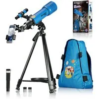 BRESSER junior Linsenteleskop Linsenteleskop 70/400 mit Rucksack blau