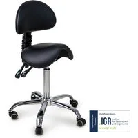 Ergolutions Sitzhocker Sattelhocker mit Lehne, 5 Jahre Garantie / ergonomisch / verstellbare Lehne / Sitz kippbar