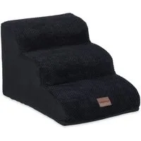 relaxdays Haustiertreppe Hundetreppe mit 3 Stufen, schwarz