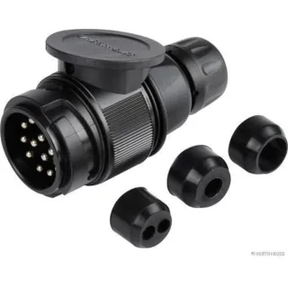 Elparts Adapter Stecker 13-polig Schraubanschluss Bajonett mit Zugentlastung