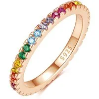 Lisandra Scott Silberring Eternity Ring 925 Silber »Bunte Zirkonia Steine« Regenbogen Rainbow, Ein Ring voller Farbe & Gefühl - funkelnd, bunt, bedeutungsvoll