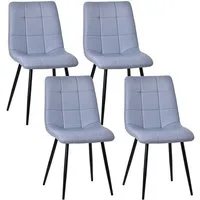 HOMAVO Esszimmerstuhl Stuhlset 4 Stick in Kunstleder und Stoff-gepolstert, modern (4er-Set), Modernes Design, EN12520 geprüft, für Esszimmer/Arbeitszimmer geeignet
