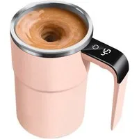 VIVIHEYDAY Tasse Selbstrührende Tasse 380ml mit Temperaturanzeige, Automatischer, Magnetischer Rührbecher aus Edelstahl, Elektrischer Kaffeebecher