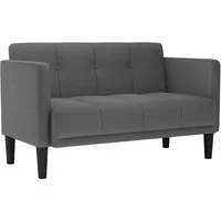 vidaXL Sofa Zweisitzer-Sofa Dunkelgrau 111 cm Stoff, 1 Teile