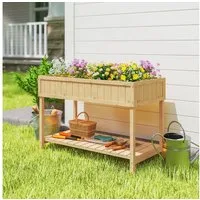Outsunny Hochbeet mit 8 Fächer, Abfluss, Ablage (Set, 1 St., Anzuchttisch 8 Fächer mit Abfluss), für Garten, Balkon, Natur