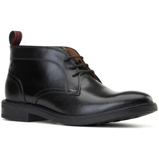 Base London Lincoln Herren Schwarze Leder Knöchelstiefel