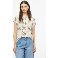 s.Oliver Kurzarmshirt T-Shirt Fließendes Jersey-Shirt mit überschnittenen Schultern