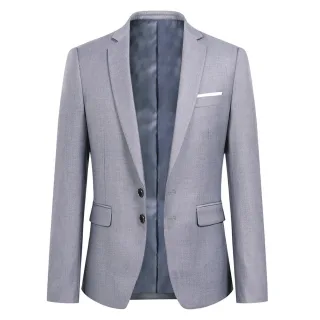 Hellgrauer Blazer mit zwei Knöpfen