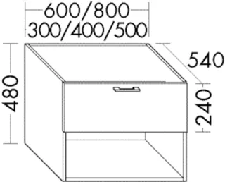 Burgbad Unterschrank System 30 Preisgruppe 1 Aqua 480x800x540 Eiche Dekor Caramel, WUYY080F6426 WUYY080F6426