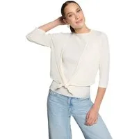 Zero Sweatjacke Damen mit 3/4 Arm Wickel-Design