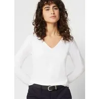 bonprix Langarmshirt schmal geschnittene Passform, V-Ausschnitt