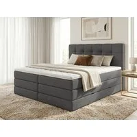 Sofnet Boxspringbett Best XL (2x Bettkästen, Bonellfederkern- und Taschenfederkernmatratze, Topper), Polsterbett, Doppelbett, Webstoff, mit Kopfteil, 140/160/180x200 cm