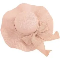 Zaewry Strohhut Damen faltbar Sonnenhut Sommerhut Strandhut Straw hat Einheitgröße wellenförmiger Rand