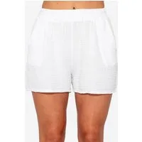 SASSYCLASSY Shorts Musselin Shorts für Damen Weiche High-Waist Baumwollshorts mit Gummibund und Eingriffstaschen