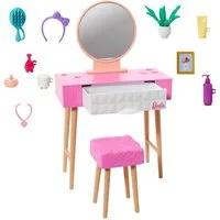 Mattel® Puppenmöbel Mattel HJV32, HJV35 - Barbie Möbel- und Zubehör-Set - Schminktisch-Set