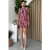 WOMAN VISION Abendkleid Gefüttertes Kleid mit Digitaldruck