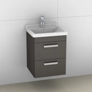 Artiqua 411 Waschtischunterschrank für Starck 3 030348 Stahlgrau Metallic, 411-WU2L-D16-7141-88 411-WU2L-D16-7141-88