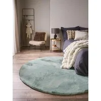 benuta Fellteppich Dave, rund, Höhe: 21 mm, Teppich Wohnzimmer, Schlafzimmer, Esszimmer, Flur, Kunstfaser, Cozy