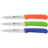 GRÄWE Gemüsemesser Gemüsemesser Set 3 Stück, Edelstahl, super scharf geschliffen, Bunte Griffe, ideal für präzises Schneiden