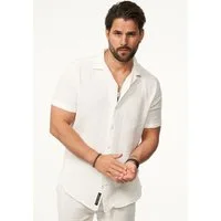 CARISMA Kurzarmhemd im Vintage Summer-Look in Crinkle Optik Herren luftig leichtes Kurzarm Feinstrick Polo-Hemd T-Shirt