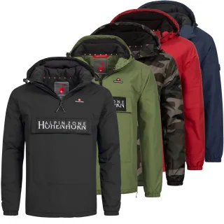 Höhenhorn Allesso Herren Jacke mit Bauchtasche Windbreaker Gefüttert XXL Camo GrÃ¼n