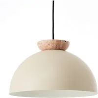 Brilliant Pendelleuchte Nalam, ohne Leuchtmittel, 173 x 35 cm, E27, kürzbar, Metall/Travertin, beige