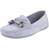 Ital-Design Bequemer Slipper mit Schleife für Damen, ideal für Freizeit Slipper (91554454) Flach Mokassins in Hellblau