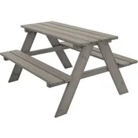 ML-DESIGN Garten-Kindersitzgruppe Kindersitzgarnitur für Draußen, Spielsitzgruppe mit 4 Plätzen, Grau Picknicktisch Sitzgarnitur 2 Bänke mit Tisch Massivholz Outdoor