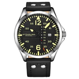 Schwarz Aviator Quartz 44mm