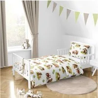 MTOnlinehandel Babybettwäsche Little Farm • 100x135 + 40x60 cm • Bauernhof, 100% Baumwolle, 2 teilig, Renforcé • Geschenkidee • Bauernhoftiere
