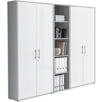 BMG Möbel Aktenschrank Büromöbel Office Edition 10 (Aktenschrank Regal Set, besteht aus 2x Aktenschrank und 1x Regal) mit viel Stauraum, abschließbar