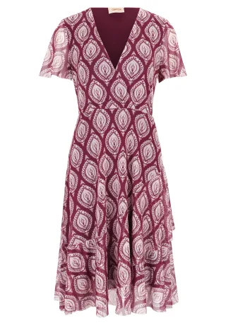 CARTOON - Volantkleid purple/black - Gr. - 38