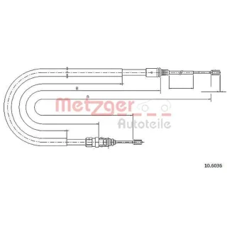 Metzger Handbremsseil hinten Peugeot 207