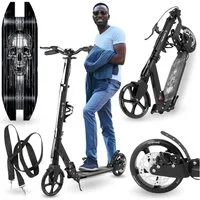 HyperMotion Scooter Faltbarer Aluminium-Scooter mit Federung & Tragegurt – Skyline, 15KM/s