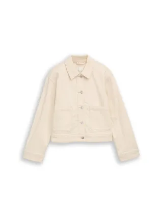 Denim Tom Tailor - Jeansjacke mit aufgesetzten Taschen raw offwhite denim - Gr. - S