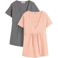 bonprix Stillshirt (Packung, 2-tlg) figurumspielende Passform, mit Wickelschnitt