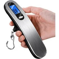VERCO Kofferwaage Digital mit LCD Display, Tragkraft 50 kg, (KG), Gepäckwaage Hängewaage Reisewaage Handwaage Paketwaage